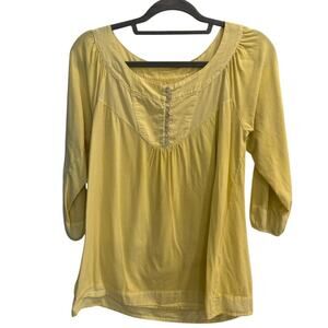 Ben and Lucia Size Small Prairie Long Sleeve Top in Yellow